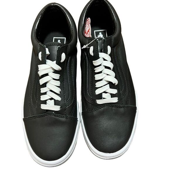 Vans Old Skool Stacked Shiny black leather platform sneaker  Women’s 10 - Picture 5 of 8